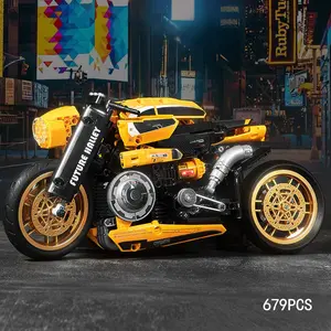 K-Box Cyberpunk Motorcycle Motorcycle 1:8 Building Blocks Racing Assembly Model Ornament Toy Gift Collector Assembly Racing Assembly Simulation Ornament Adult Collectibles Decoration