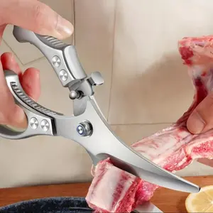 1pc Multipurpose Stainless Steel Kitchen Shears, Heavy Duty Cutting Scissors for Chicken, Bone, Fish & Meat, Professional Chef Tool