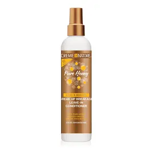 Creme of Nature Pure Honey Break Up Breakage Leave-In Conditioner 8 oz with Coconut Oil & Shea Butter for Dry Damaged Hair