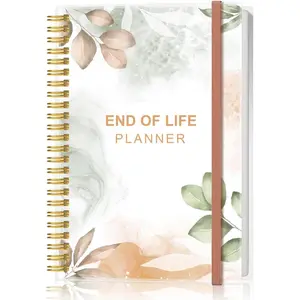 End of Life Planner  Final Arrangements Organizer for Beneficiary, Will Preparation, Last Wishes & Funeral Planning, 5.8" x 8.5", Rose Leaf