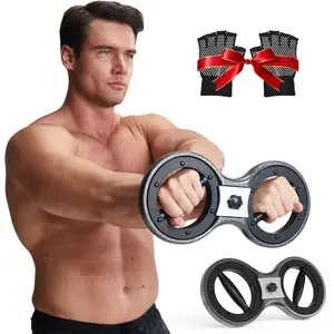 Boxing trainer Trainer Forearm Trainer Arm Strengthener with Boxing Gloves Adjustable Resistance Durable Stainless Steel Design Portable Gym Equipment for Boxers Fitness Enthusiasts