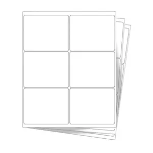 SJPACK Multipurpose Printable White Sticker Paper - Laser/Inkjet Printing - Matte, 6 per Page (500 Sheets, 3000 Labels) Printer Compatible Adhesive