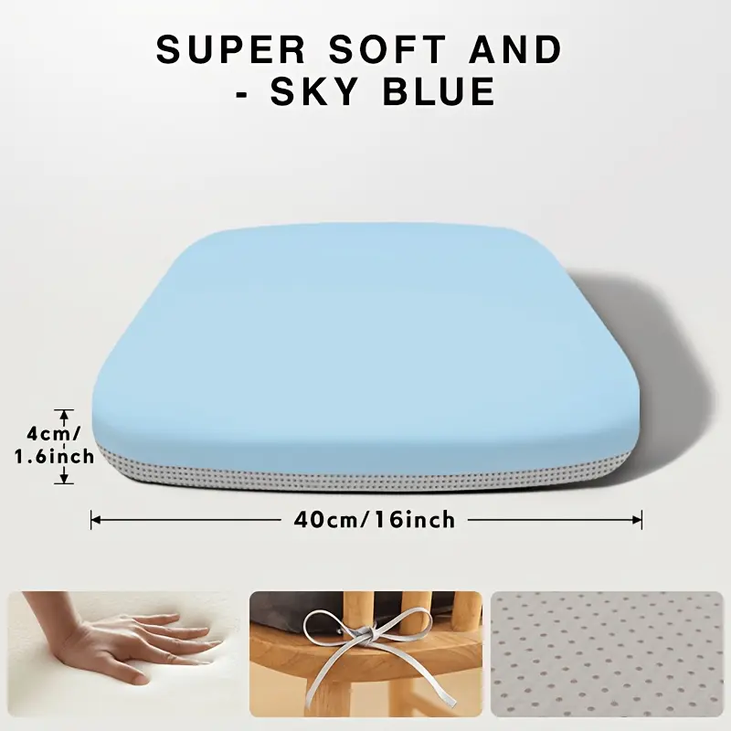 Extra Large 15.72 Inch Ergonomic Seat Cushion High Density PU Foam Seat Pad With Non Slip Bottom Soft Breathable Machine Washable Woven Cover Extended Sitting Support For Office Chairs Car Seats