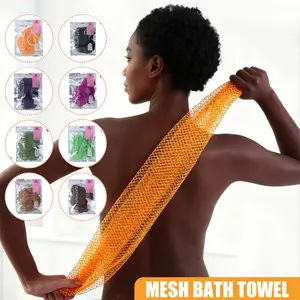 Authentic African Net Sponge, Exfoliating Net Sponge with Knots, Real Sapo Sponge with Handles, Afro Scrub Net Bath Cloth for Shower, African Bath Sponges
