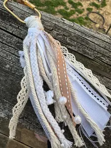 Whisper Ribbon Boho Tassel Bag Charm handmade by Bluegrass Charmed Co.