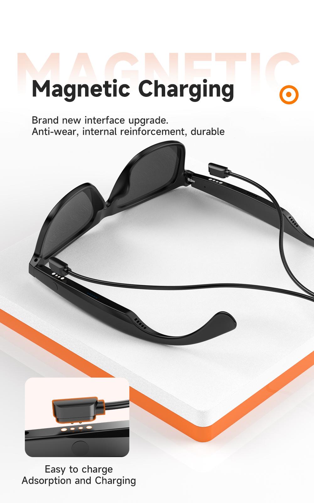 Wireless Smart Glasses with Bluetooth Audio, Open Ear Headphones Sunglasses, Hands-Free Calling, UV Protection, Long Battery Life, Perfect for Travel & Outdoor