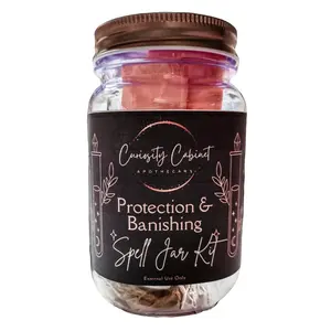 Protection Banishing Intention Bottle Kit - Deluxe or Gift Set - DIY Witchcraft Supplies - Herbs and Crystals