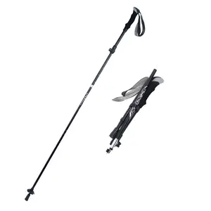 Trekking Pole Walking Stick Professional Outdoor Folding Climbing Stick 7075 Ultralight Telescopic Hiking Gear Anti-Slip Cane Skiing