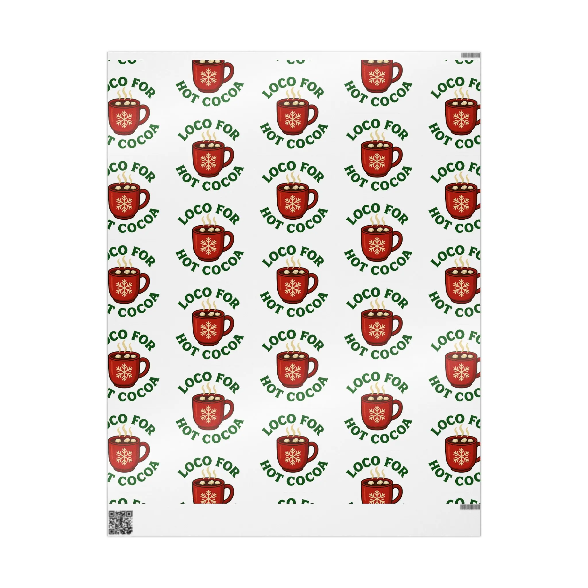 Cozy Hot Cocoa Wrapping Paper, Holiday Gift Wrap, Christmas Wrap, Cute Cocoa Paper, Winter Party Supplies