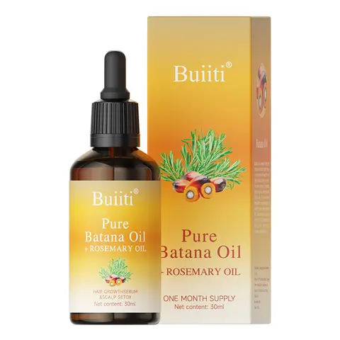 Buiiti 100% Pure Organic Unrefined Batana Hair Oil (30ml, Honduras) - Crafted by Dr. Sebi, Unisex Adult Care for Normal/Aging/Damaged Locks, Growth Support, Anti-Hair Loss, Thickness Boost, Split End Repair, Smooth Shine, Frizz Control
