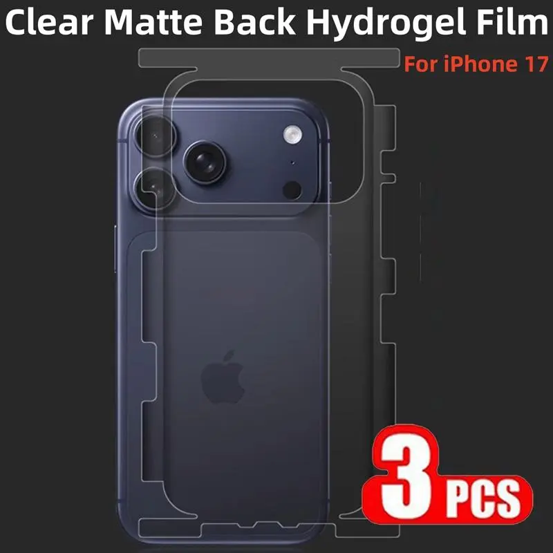 3PCS Back Hydrogel Film For iPhone 17 16 Pro Max 15 Pro Max Air Matte Clear Rear Screen Protector for iPhone 17 Pro Max No Glass