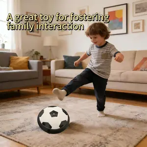 Floating soccer ball. This indoor toy features a light-up levitation function, an upgraded motor, and color-changing LED lights. It's suitable for both boys and girls to play with indoors and outdoors, making it an ideal gift for children aged 3-10.