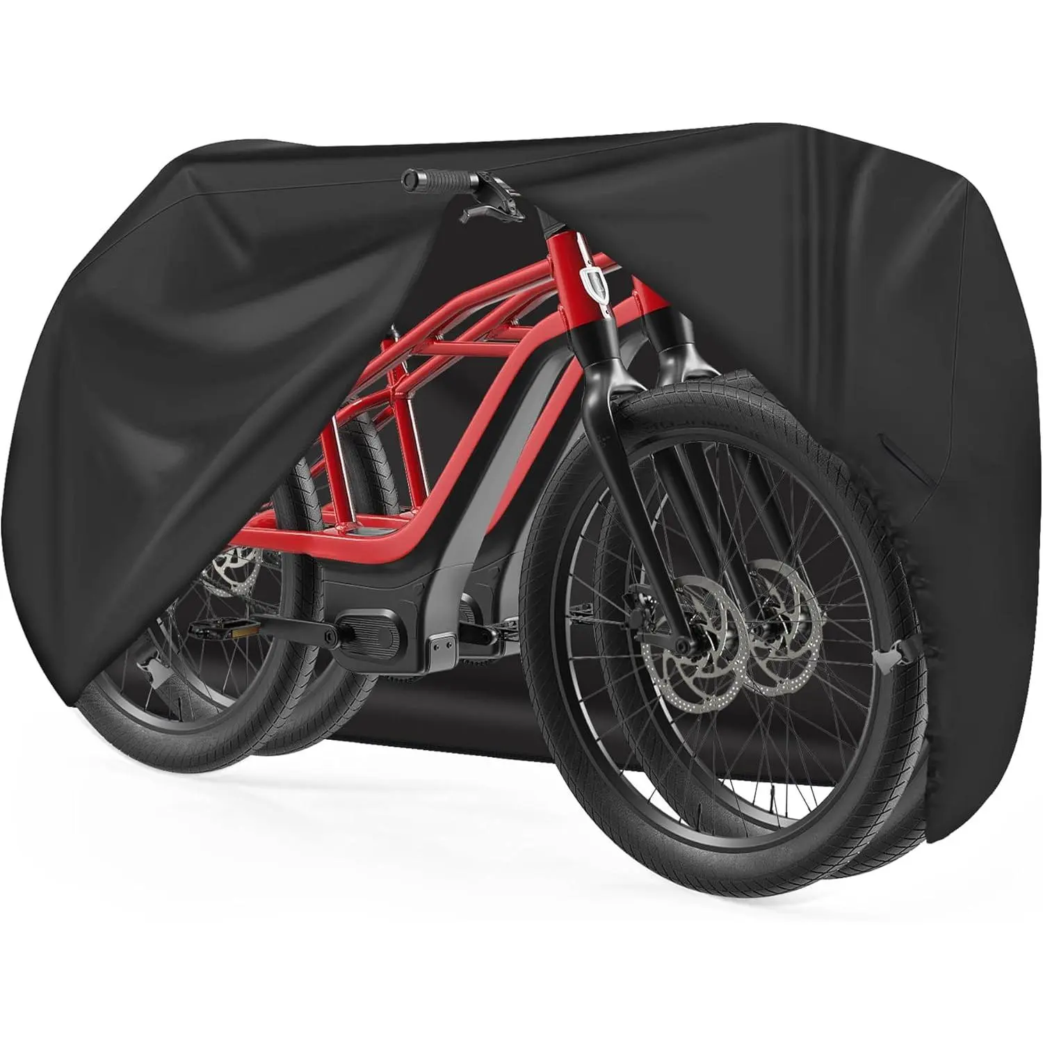 Dual-Bike Cover - 600D Outdoor Storage Waterproof Durable Type, Suitable for Two Electric Bikes, Mountain Bikes, Road Bikes, Hybrid Bikes, Beach Cruisers, Scooters, and Other Bicycle Types