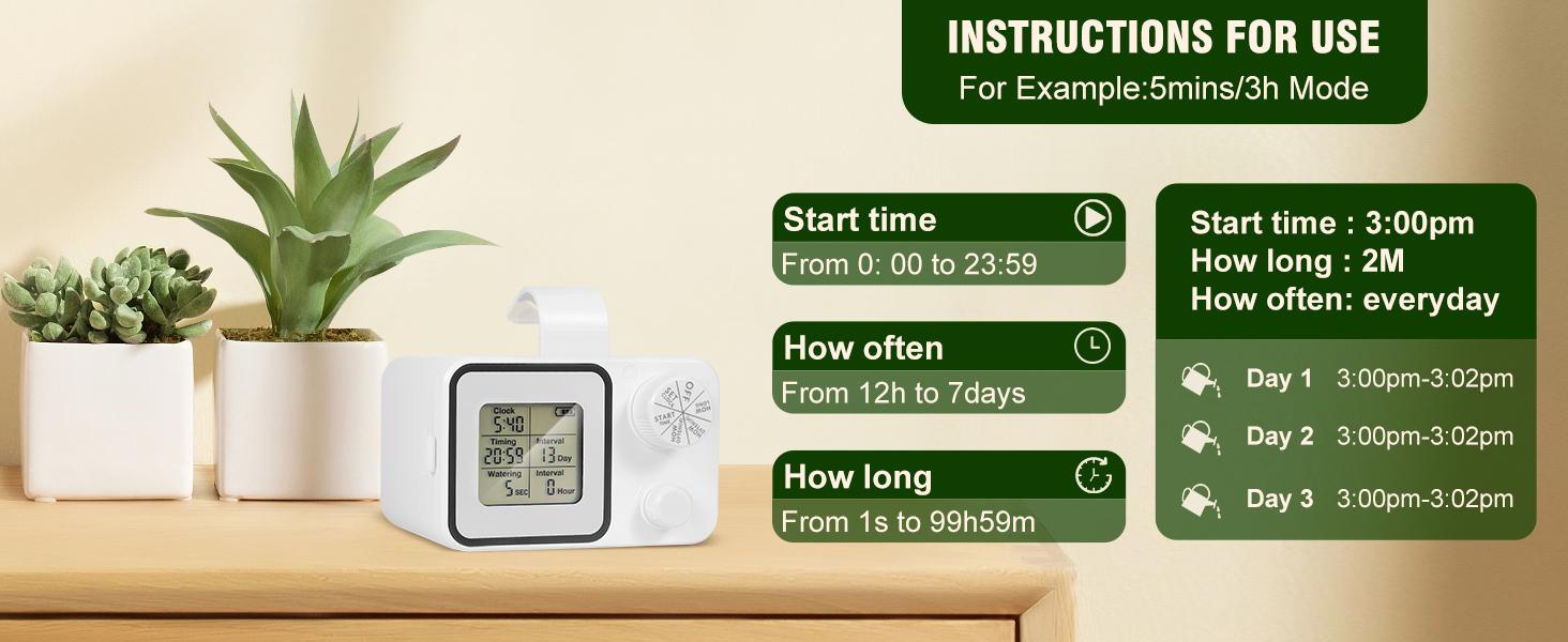 Automatic drip irrigation kit, ennvaofficial 15-pot indoor potted plant support system, automatic indoor plant watering system, equipped with a digital programmable watering timer