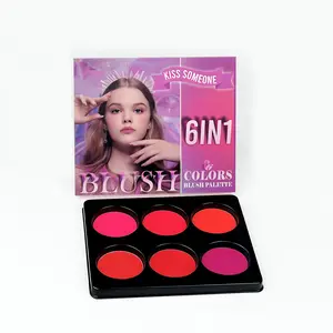 6 Colors Blush Palette for Cheeks, Face Matte Contour Blush Makeup, Buildable Shimmer Facial Cheek Blusher, Blendable Cosmetic Makeup Blush Makeup Beauty Cosmetics