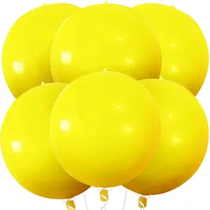 Set of 6 Large Yellow Mylar Balloons, 22 Inch for Sunflower-Themed Parties & Birthday Decor