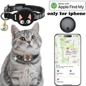 Waterproof Airtag Cat Collar, Breakaway Cat Airtag Collar with Luminous & Reflective, Lightweight Kitten Collar, Hidden Tracker for iOS