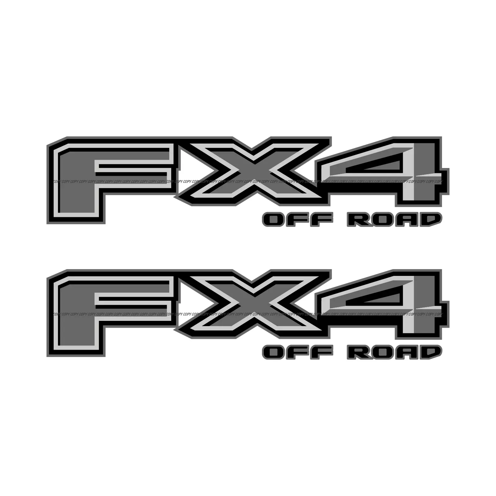 FX4 Off Road Decal Replacement Sticker F 150 Bedside New Model / Light Grey