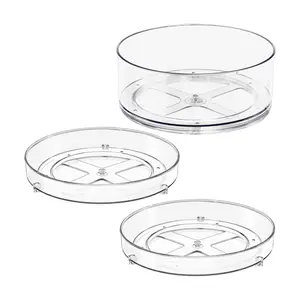 Sorbus Set of 3 Clear Lazy Susan Organizer