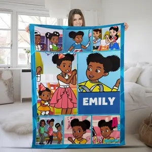 Custom Name Gracie's Quilt, Personalized Name And Age Gracie's Fleece Blanket, Vintage Style Stain Resistant Party Blanket for Gracie