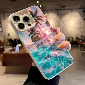 Azure Sea and Blue Sky Pattern  Phone Case for iPhone17 15 16 14 Pro Max 13 12 11 XR XS Plus Shockproof Anti-Scratch Durable PC Back Protection Cover Cellphone Protective Smartphone Casing