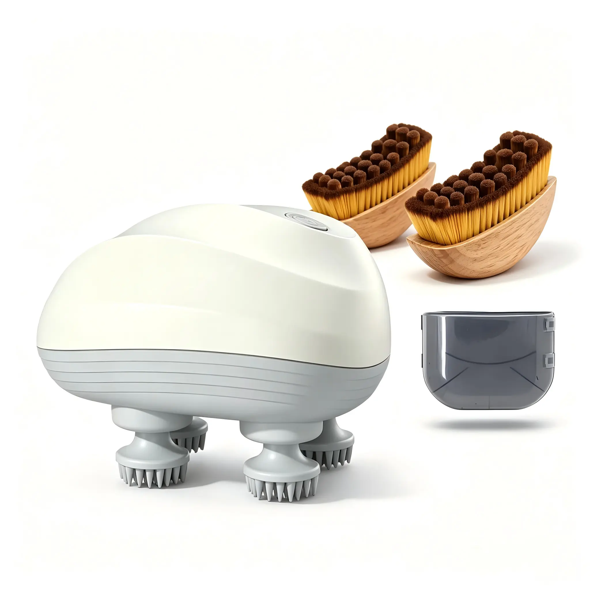 【Buy 1 get 2 free face brushes】 Electric head massager, scalp massager, portable comfortable massager, relieves stress, 4 detachable massage claws, waterproof, rechargeable, summerwins