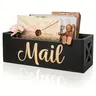 Wooden Mail Organizer, Wall Mounted Or Desktop Organizer, Rustic Mail Organizer for Wall, Office Mail Holder for Desk, Home Organizer, Storage, Multifunctional Wood Organizer