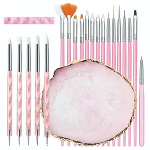 22-Piece Nail Art UV Pen Set, Professional Manicure Tools for Color Fill, Line Drawing, Flat Coat, Gradient Blend, Home DIY & Salon Use, Nail Art Brush
