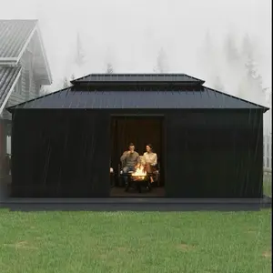 GAOMON 12x20 ft Aluminum Gazebo with Screen Doors for Outdoor Relaxation and Privacy