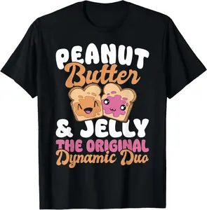100% Cotton PB&J Peanut Butter & Jelly The Original Duo T-Shirt