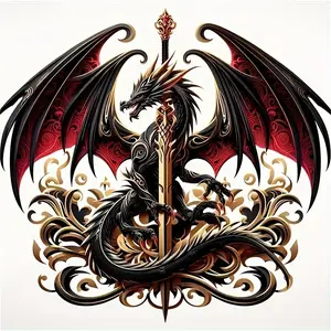 6-inch Sword and Dragon Vinyl Adhesive Tape, Suitable for Cars, Laptops, Water Bottles, Trucks, Mobile Phones, Motorcycles, Windows, Walls, and Cups, Universal Car Sticker