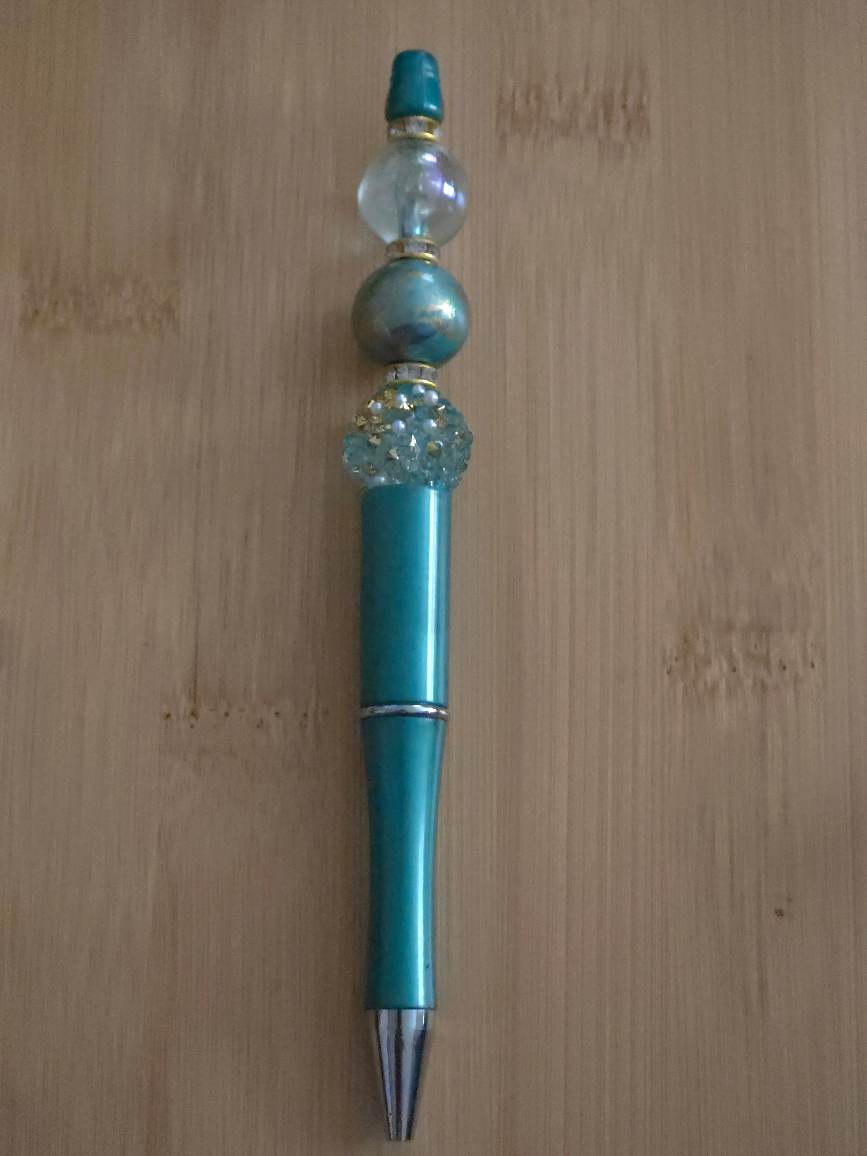 Beaded Pen with iridescent beads, Ballpoint Pen