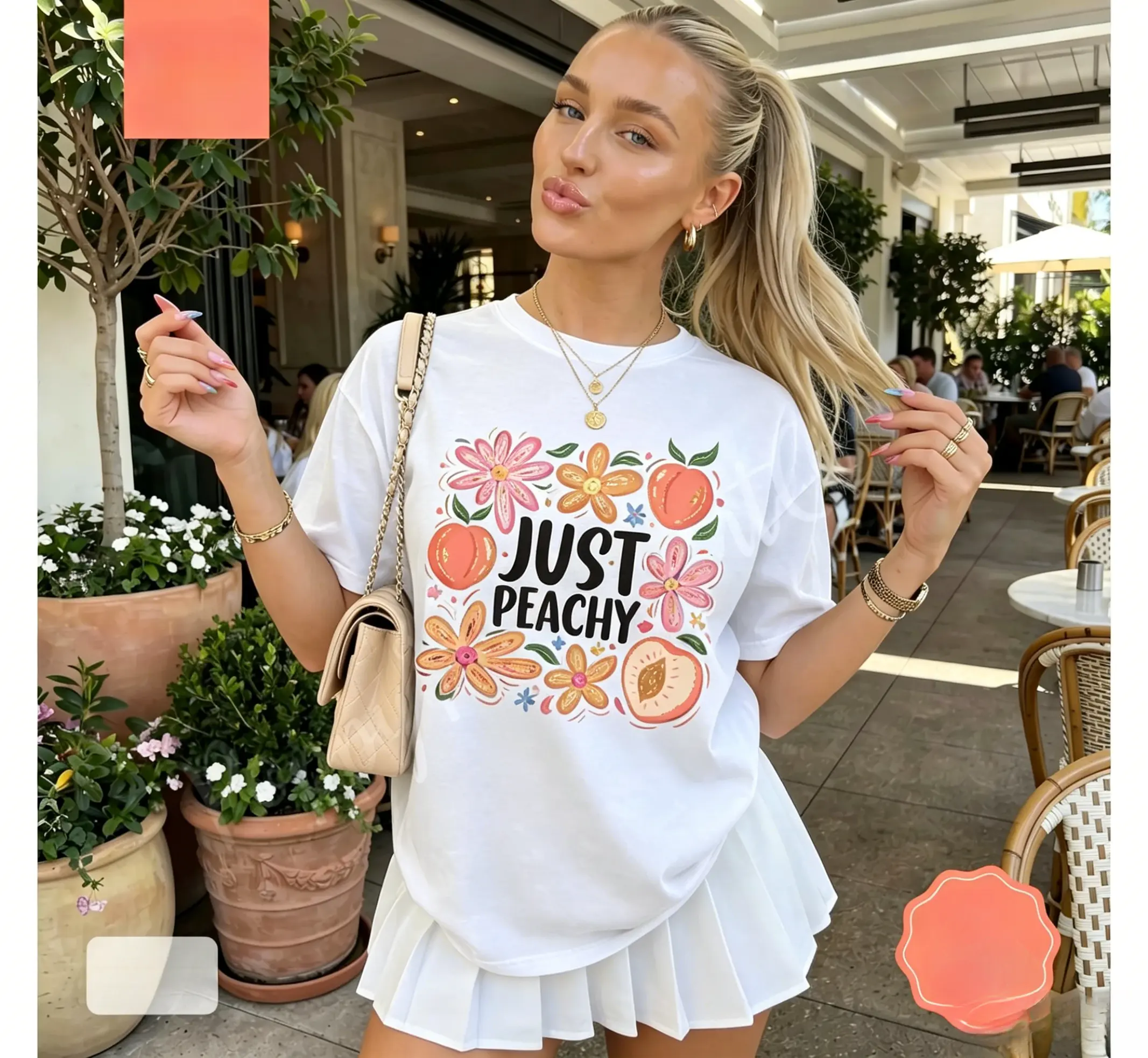 Just Peachy Shirt, Trendy Women's Summer TShirt