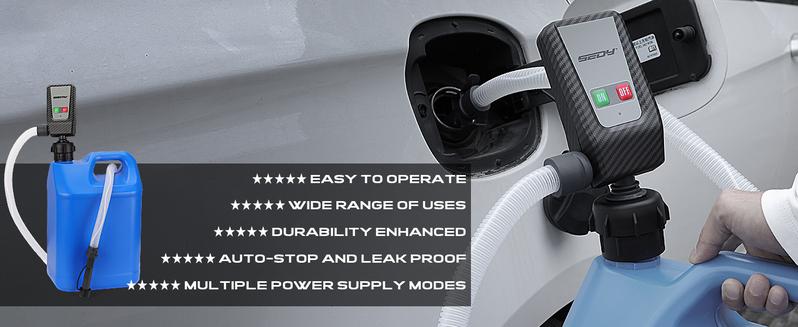 Fuel Transfer Pump Battery Powered - Auto-Stop Sensor, 51“ Hose Transfer Pump with Tank Adapters Portable Liquid Pump for Gasoline Diesel Water Gas Cans, Christmas Gift