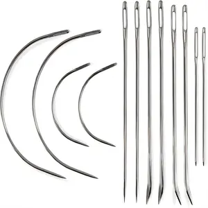 Hand Sewing Needle Set - 12 Needles for Indoor Decoration, Leather Repair, Carpet Canvas Fixing, Durable Craft Tools, Sewing Supplies Crafts