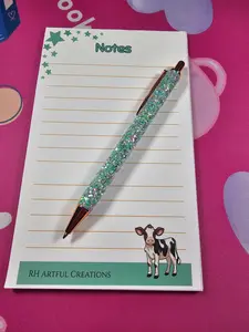 Cute Cow Notepad, Handmade Jade coloring
