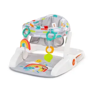 Learn-to-Sit Baby Floor Seat 2-Positions Grow with Infant Portable Baby Chair Includes Sensory Toys Unisex 4-12 Months Playful Paradise