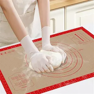 Silicone Pastry Mat 26x16 Non-Slip Baking Mat with Clear Measurements Anti-Slip Design Durable Silicone Construction for Rolling Dough & Pizza Circular Bakeware Kitchen Utensils Handles Kitchen, Handles