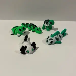 Lucky Pond 3D Printed Critters - Green and Black Design, Includes Various Characters, Fun and Unique Collectible Toys