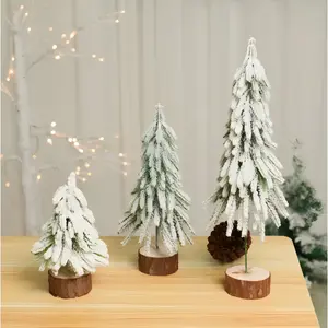18cm Mini Snow-Frosted Pine Needle Christmas Tree Tabletop Decoration Small Desktop Ornament Festive Home And Office Decor tacky christmas tree