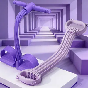 Multifunctional Resistance Pedal Trainer Set, 8-Hoop Pull Rope with 6 Tubes, Portable Foot Pedal Gym Equipment, Full Body Home Workout, Pilates Machine Equipment, Pilates Reformer Machine