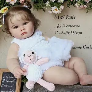 complete set for the baby  Rebirth Doll 52cm 21 inch Soft Vinyl Reborn Baby Fat Big Doll with Advanced Acrylic Eyes Rooted Hair 3D Painted Realistic Skin for Children's Gifts Grateful Kids Gifts Soft Weighted Dolls Stuffed Doll baby dolls