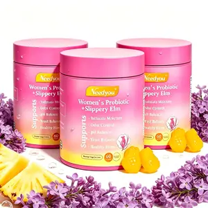 Her Juicy Feminine Probiotics Gummies – Targeted Intimate Formula with Slippery Elm Extract, Prebiotics & Lactobacillus for Balanced pH & Vaginal Hydration, Hawaiian Pineapple 60 Counts