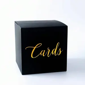 Card Box with Gold Foil Design, Wedding Favor Money Jar, Baby Shower, Anniversary, Birthday Party, Graduation Table Centerpiece, Anniversary Party Gift