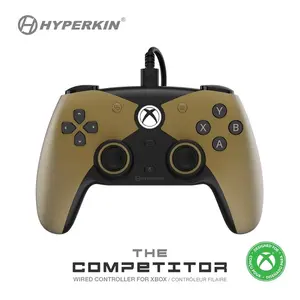 Hyperkin The Competitor Wired Controller for Xbox Series X|S, Xbox One & PC with Hall Effect Joysticks & Impulse Triggers; Symmetrical Layout & Precision D-Pad - Midas Touch (Gold)