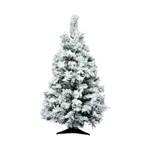 Vickerman Artificial 36" Flocked Alaskan Pine Christmas Tree