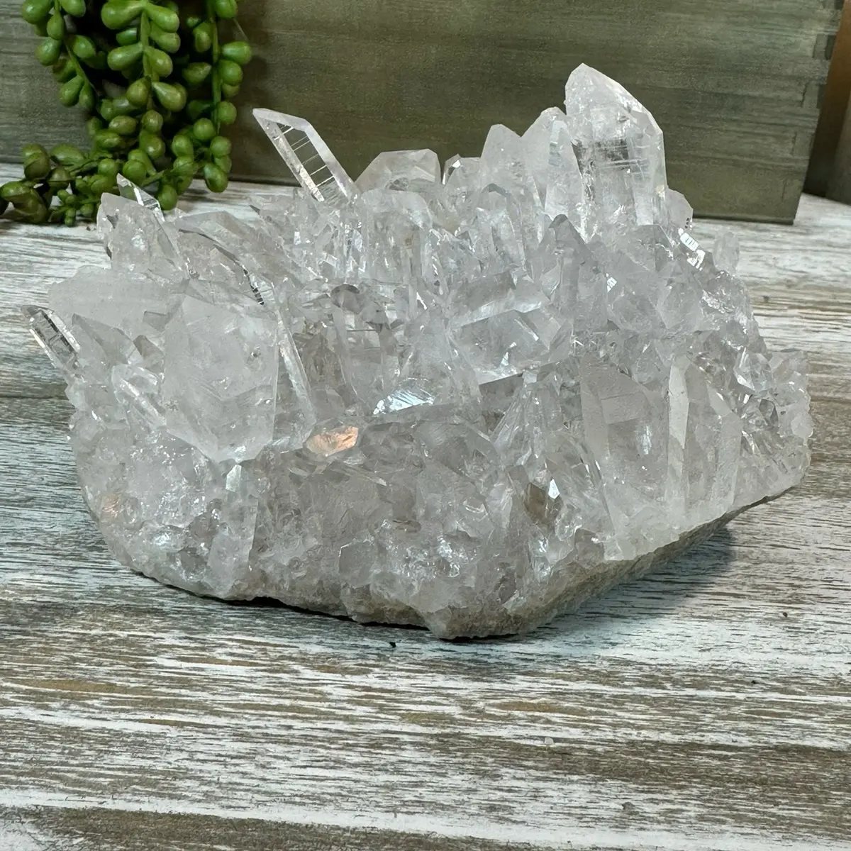 Huge Clear Quartz Beautiful Cluster 818g - Rainbows | Phantoms | Ethically Sourced | Ultra Clear  | Large | Small Crystal Shop | Unique | Statement Piece | Calmness | Harmony