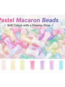 200 Pcs glass bamboo bead long tube bead gradient colorful mixed color random imitation jade gemstone round loose bead earrings necklace bracelet jewelry DIY handmade materials