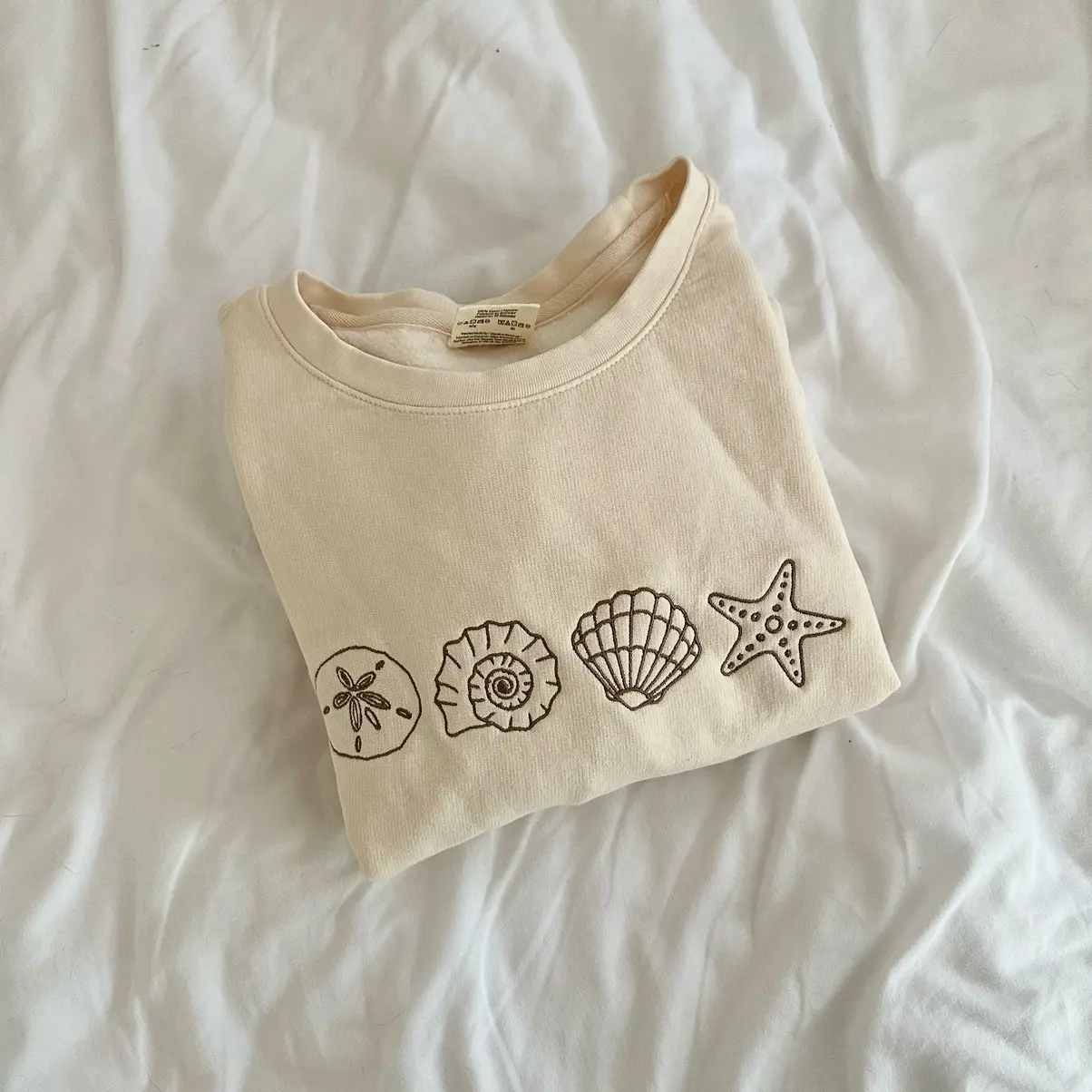 Embroidered Seashells Comfort Colors Sweatshirt
