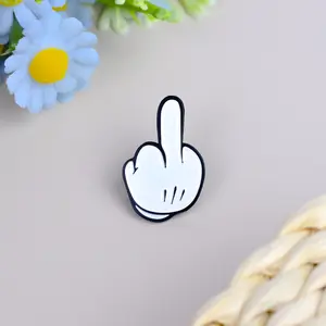 Funny Hand Sign Enamel Pin, Middle Finger Brooch Pin, Mickey Glove Enamel Pin, Funny Hand Gesture Badge For Sarcastic Sassy Person 024